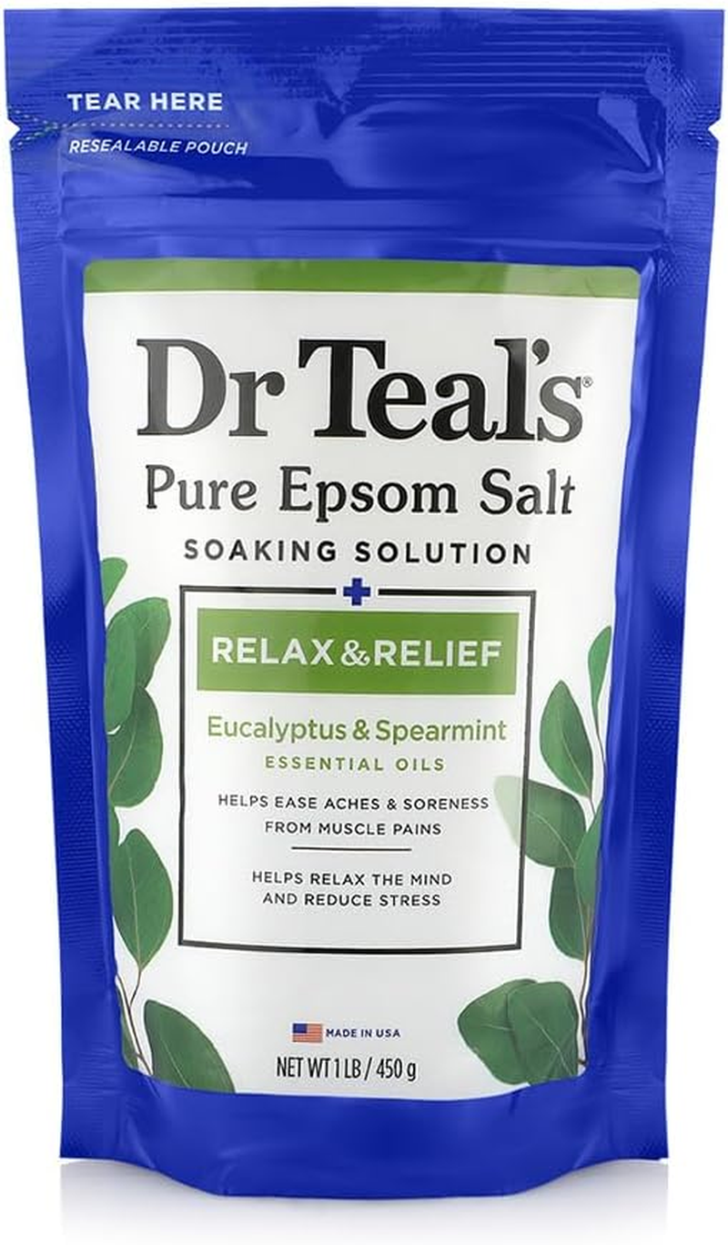 Dr Teal'S Eucalyptus and Spearmint Pure Epsom Salt Soaking Solution, 1.36 Kg (Pack of 2)