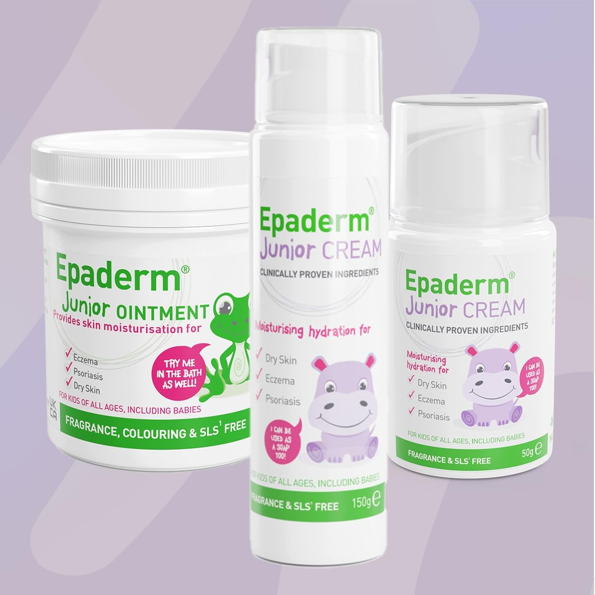 Epaderm Junior Ointment for Eczema, Psoriasis and Dry Skin, 125G Tub | 3-In-1 Emollient Formulated with Clinically Proven Ingredients | Free from Fragrance, Colour, Steroids, Sodium Lauryl Sulphate (SLS) | Suitable for All Ages, Including Babies