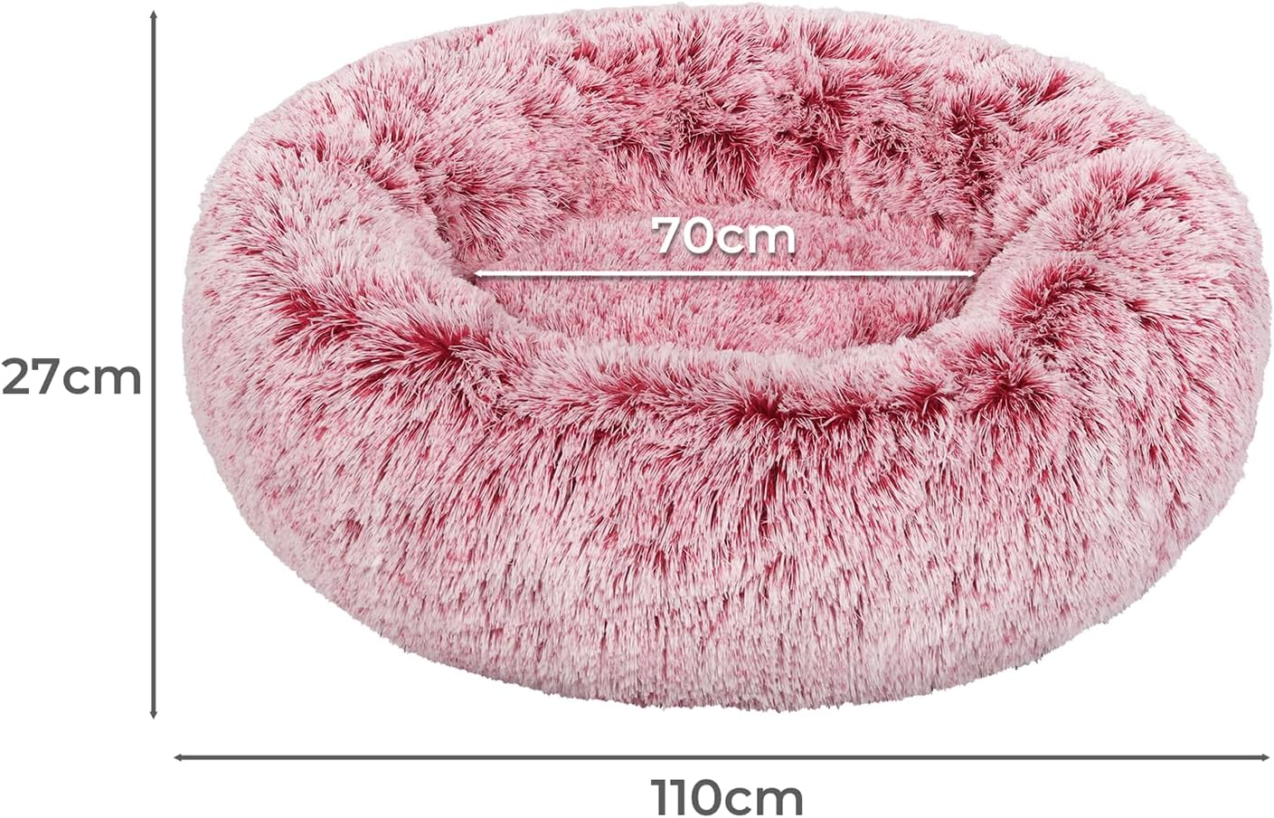 Pawz Replaceable Cover for Dog Calming Bed Nest Mat Soft Plush Kennel Pink XL image number 2