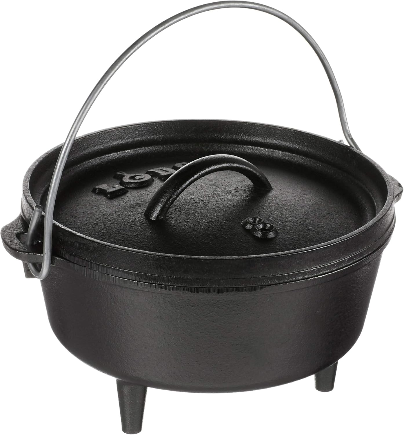 Lodge 6 Quart Pre-Seasoned Cast Iron Camp Dutch Oven with Lid - Dual Handles - Use in the Oven, on the Stove, on the Grill or over the Campfire - Black