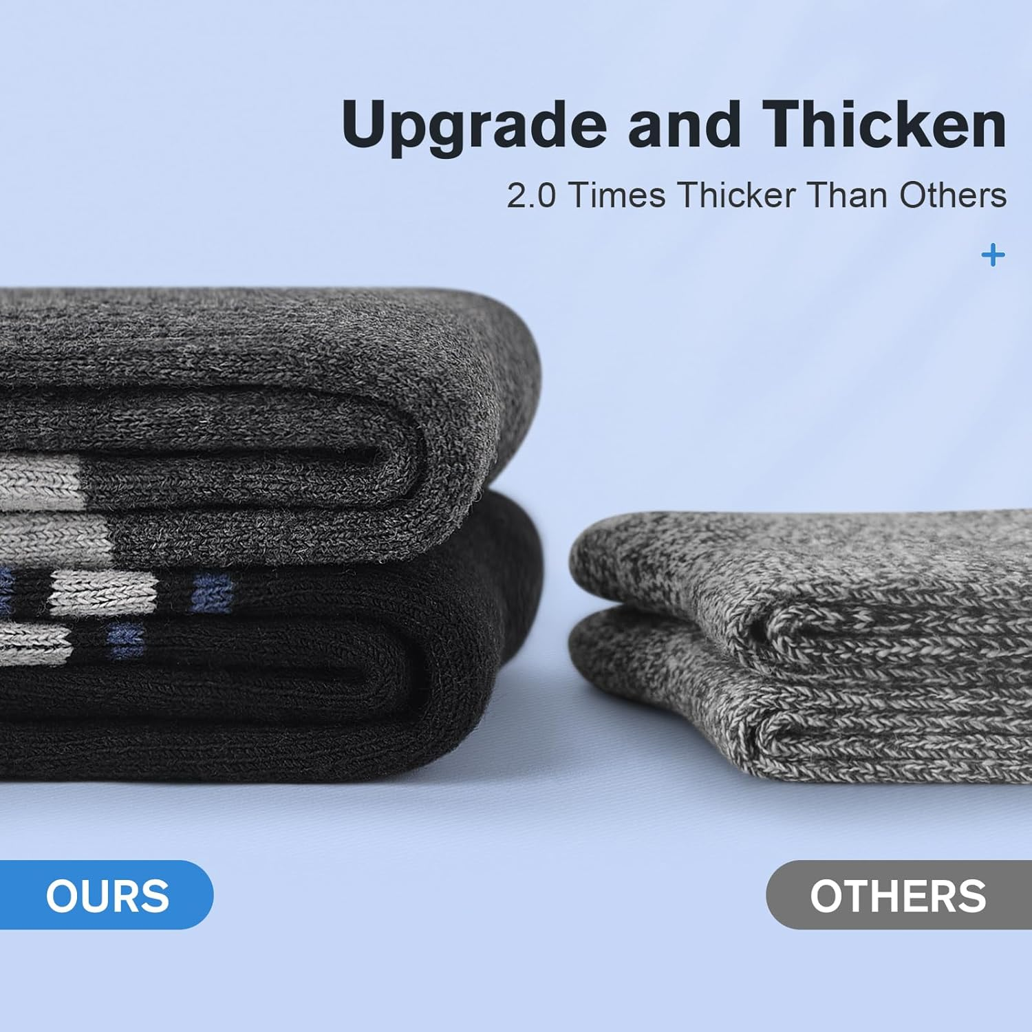 SIMIYA 5 Pairs Merino Wool Socks for Women, Winter Extra Thick Thermal Warm Hiking Socks Women Crew Cushion Socks image number 1