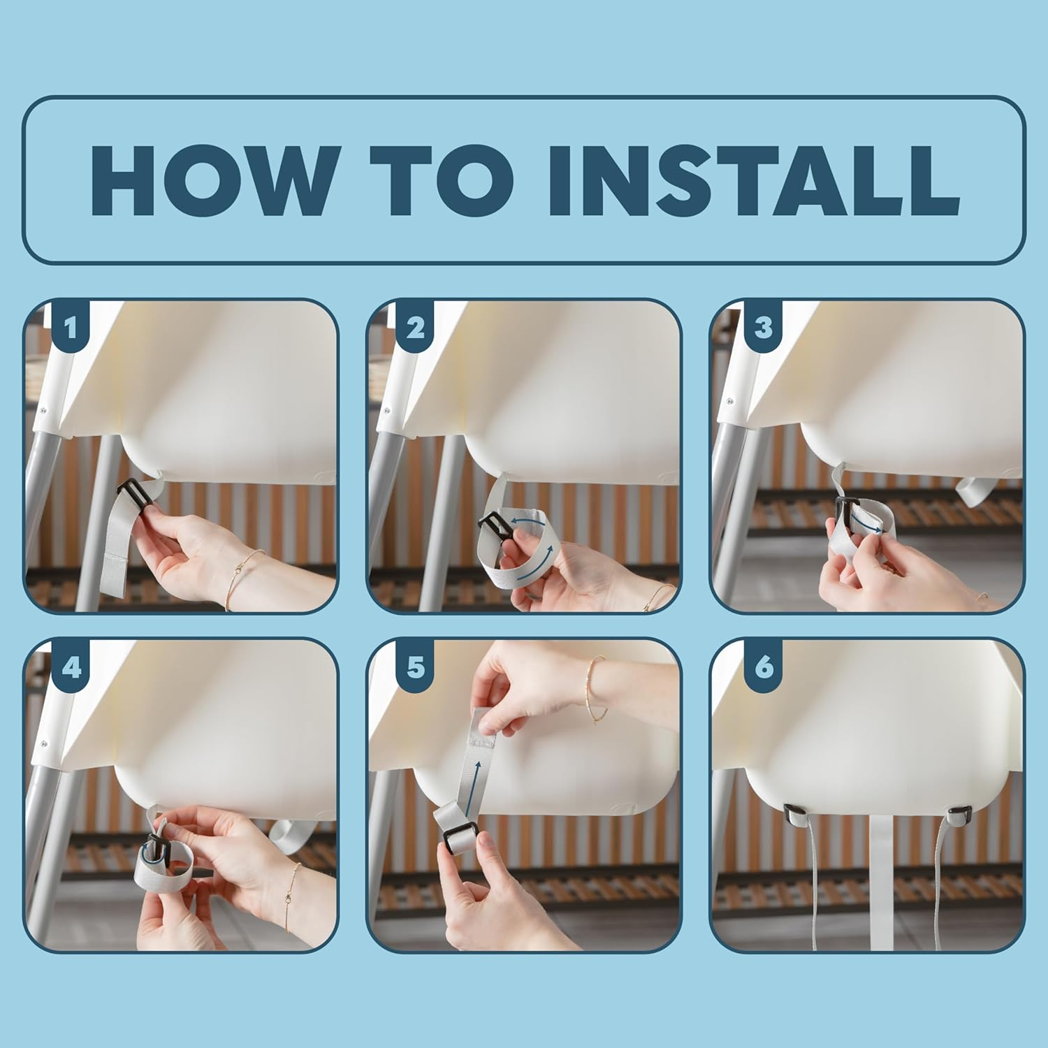 Generic Baby High Chair Straps Replacement for Antilop High Chair, Heavy Duty 3 Point Harness Seat Belt, Adjustable Kids Chair Safety Belt, Soft, Comfortable on Baby'S Skin image number 3