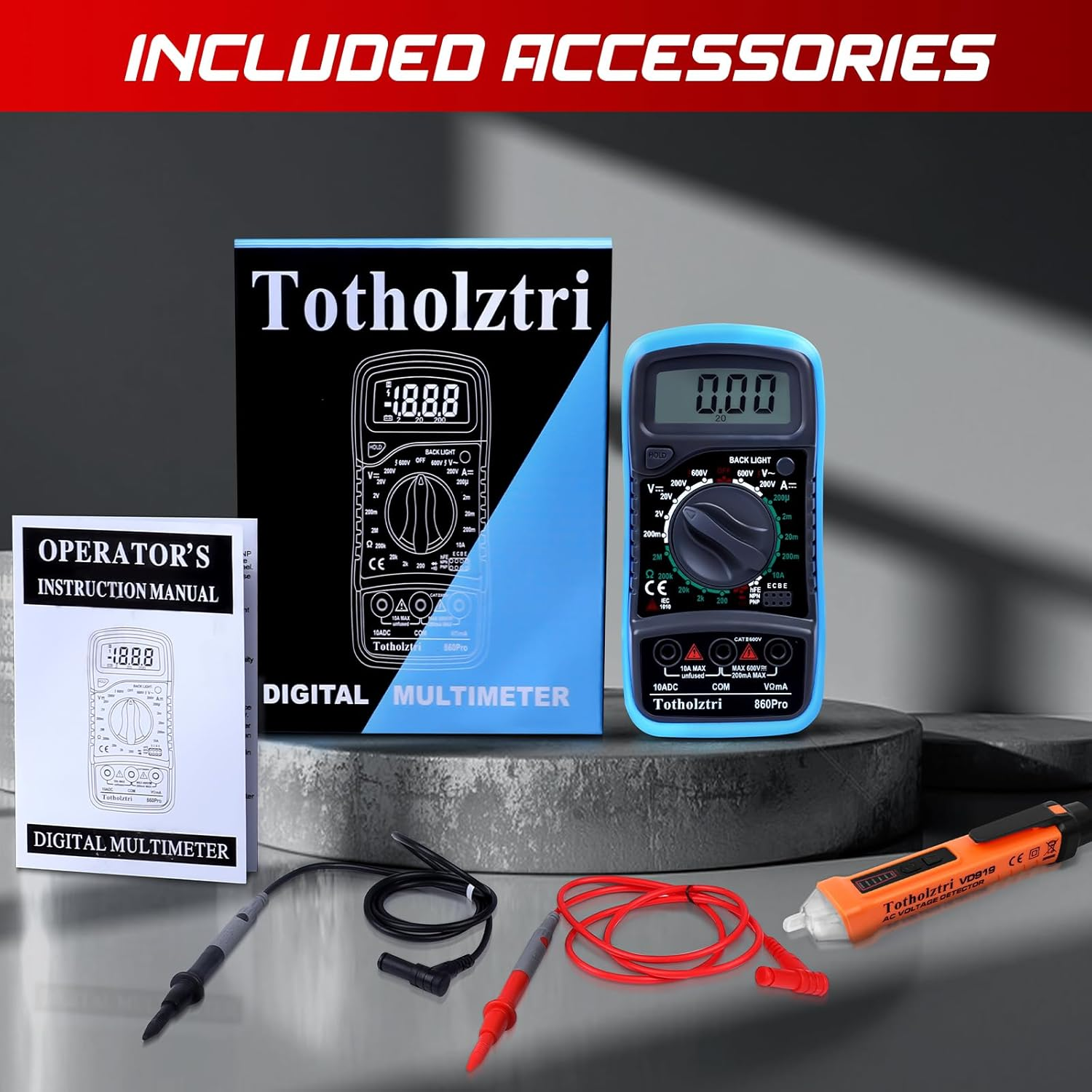 Digital Multimeter and Voltage Tester Pen Kit, Electrical Testing Tools image number 6