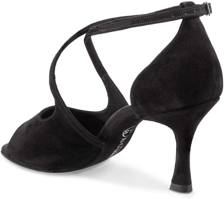 Rummos Women'S Dance Shoes R545 Nubuck Black Medium (Normal) 7 Cm Flare Heel Made in Portugal image number 1