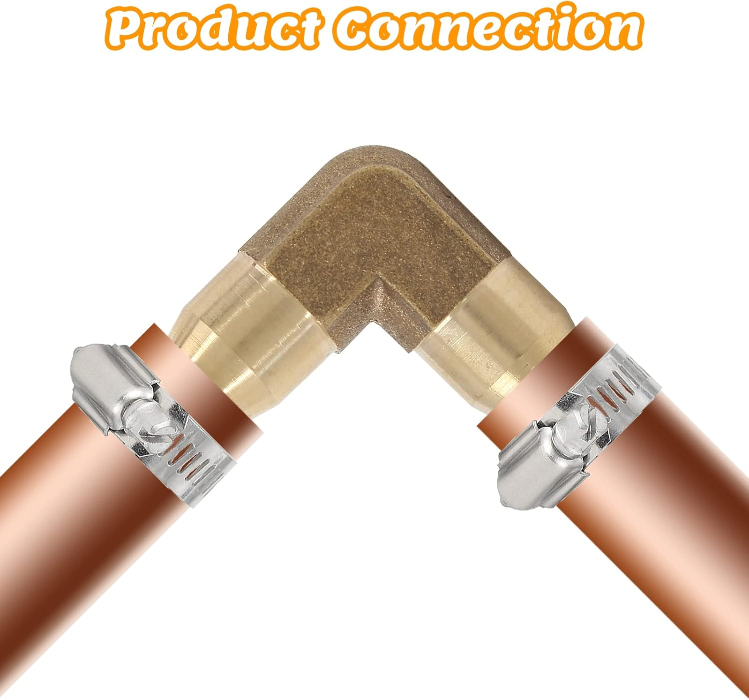 2Pcs 3/8 Inch Brass Hose Barb Elbow 90 Degree L Right Angle Elbow 10Mm Hose ID Barb Reducer Union Water/Fuel/Air image number 3