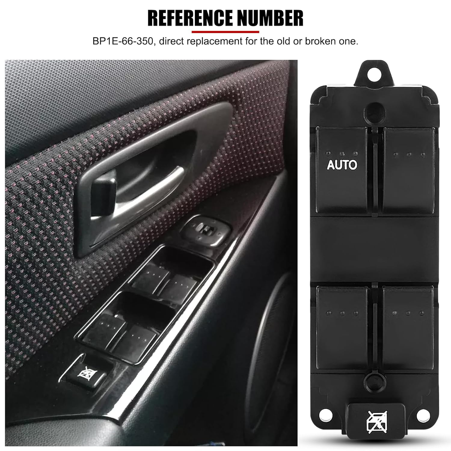 Window Switch,Bp1E-66-350 Car Front Driver Side Window Control Switch for Mazda 3 2004-2010 image number 5