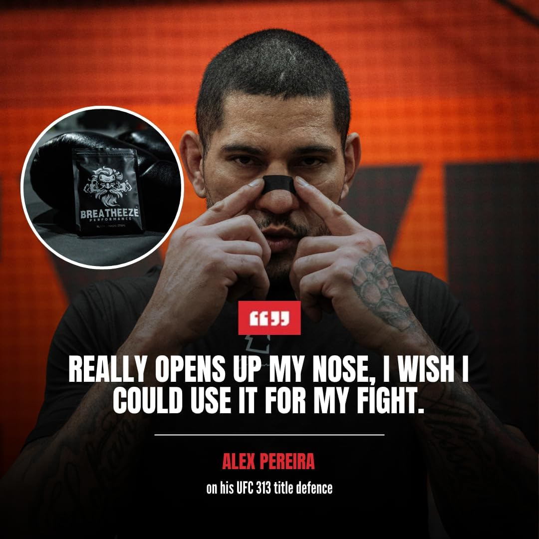 Breatheeze Black Extra Strength Nasal Strips (30 Pack) &ndash; Sweat-Proof Nose Strips for Athletes, Sleep, Snoring Relief & Recovery | Premium Adhesive for Training, Running & Deeper Restful Sleep