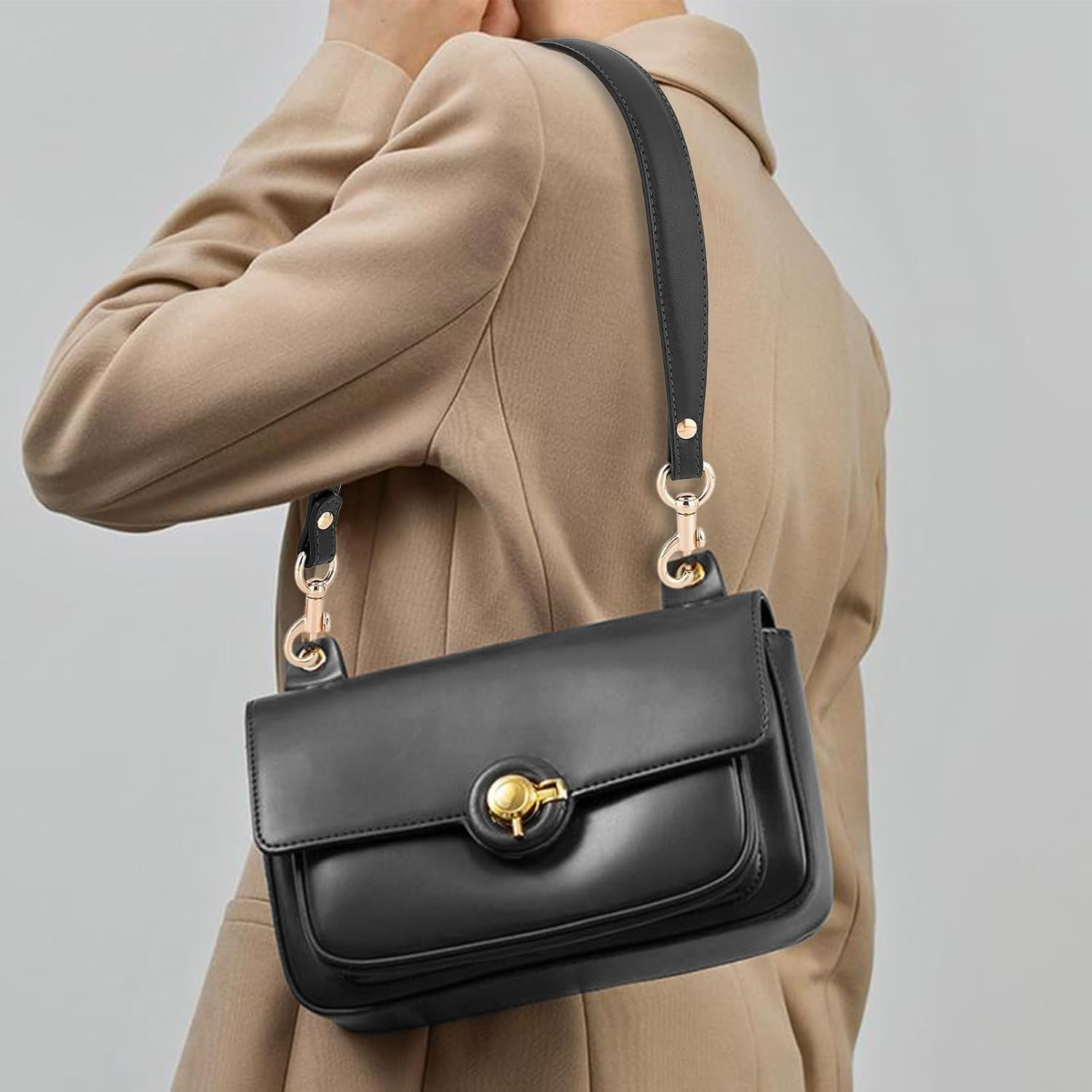 Find It Replacement Leather Made of Leather Shoulder Strap for Shoulder Strap, Pocket Sized | Sturdy Handle for Women, Men, Adults, Mother and Wife, Everyday Practical Life - Light Brown image number 4