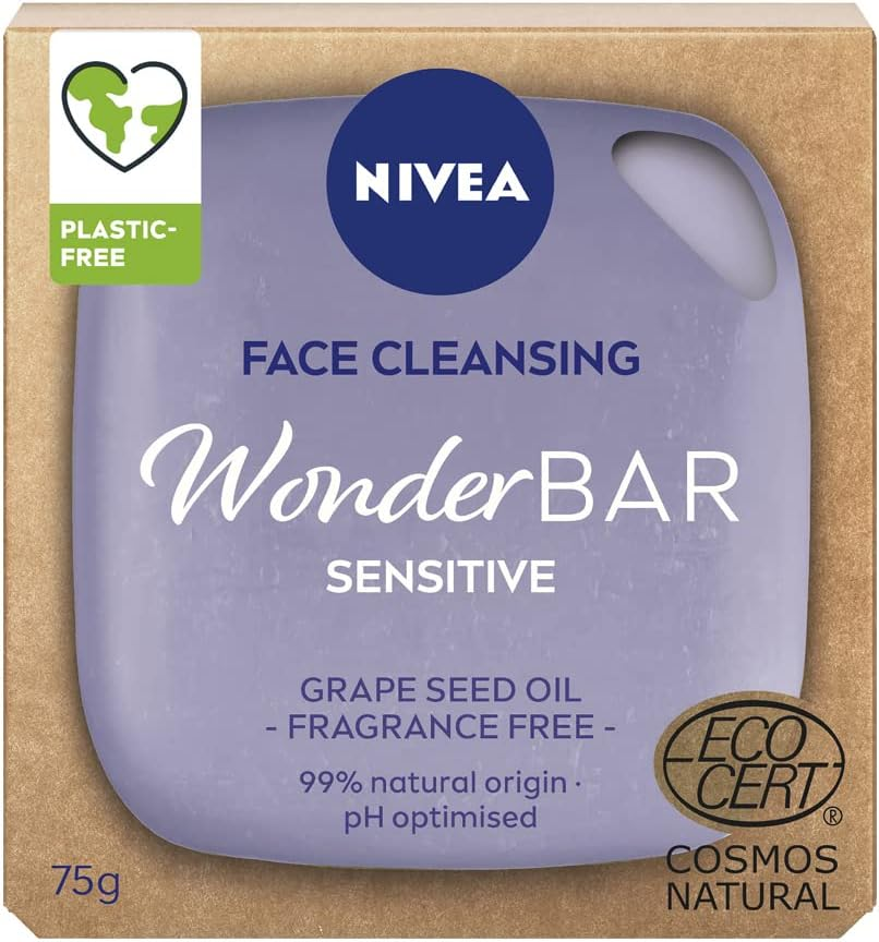 Nivea Face Cleansing Wonder Bar Sensitive Grape Seed Oil Fragrance Free 75G image number 2