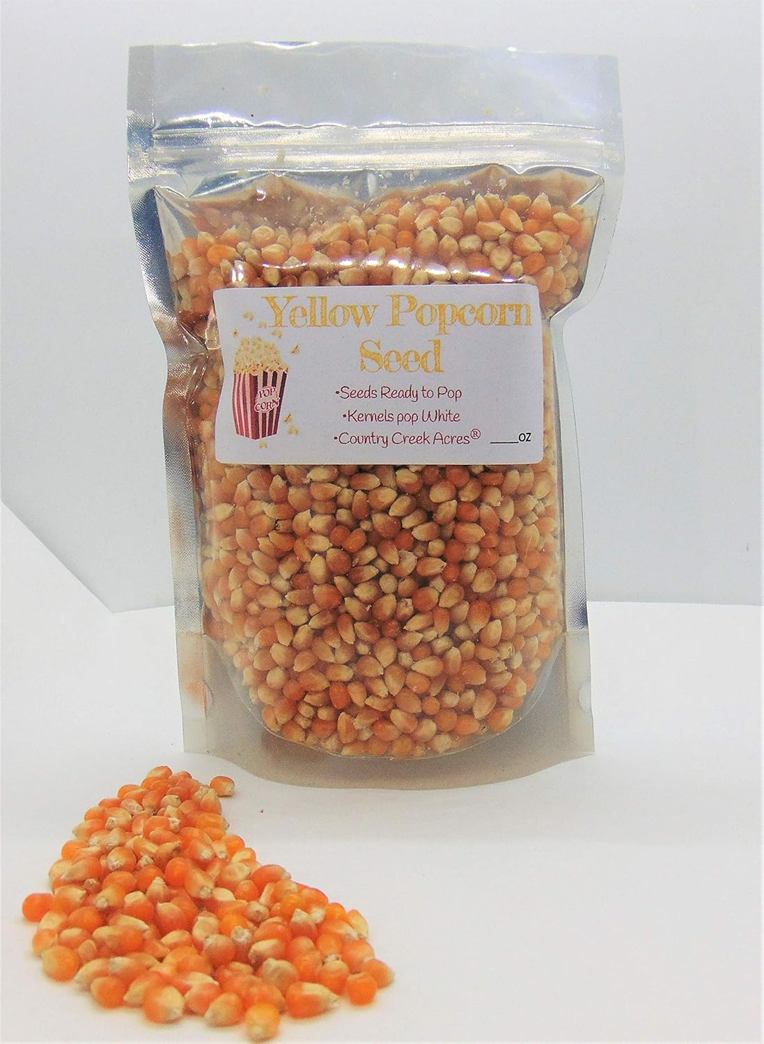 2 Lbs Yellow Popcorn Seed - Un Popped Kernels for Popping - Large Butterfly Popcorn- Versatile Product, Makes for a Delicious Snack or Family Fun Crafts! Works with Most Poppers. Country Creek LLC image number 1