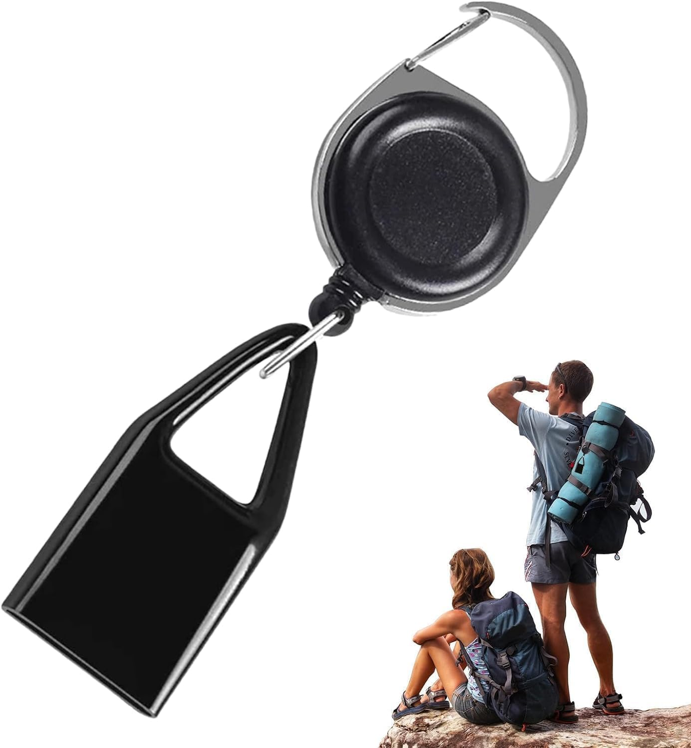 2Pcs Pants Lighter Clip, Black Retractable Lighter Belt, anti Lost Retractable Cover, Keychain Belt, Leash for Fishing Hiking, Protective Cover for Camping, Leash image number 4