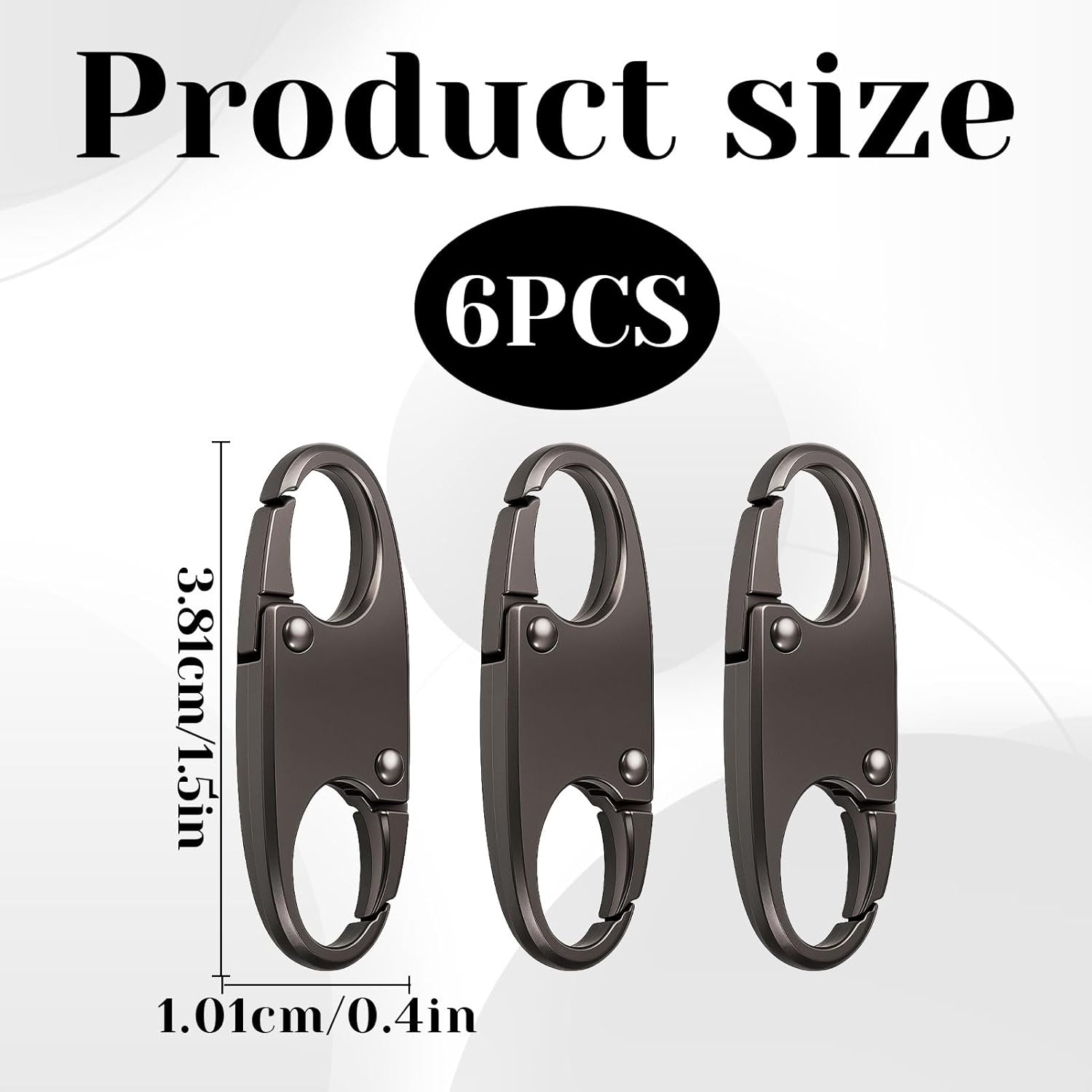 Zipperlock anti Theft, 6Pcs Zipper Pull Replacement, Zipper Pulls, Zipper Clip Theft Deterrents, Backpack Zipper Lock Keep the Zipper Closed, Double Zipper Pull Replacements(Gun Color) image number 5