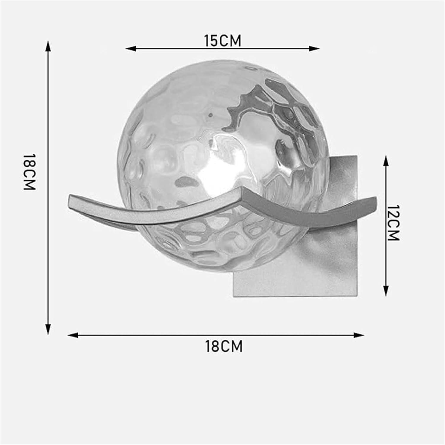 Wall Lamp 3 Colors Sphere LED Wall Lamp Bathroom Vanity Mirror Front Light with Hammered Glass Shade for Bedroom Staircase Wall Lighting image number 1