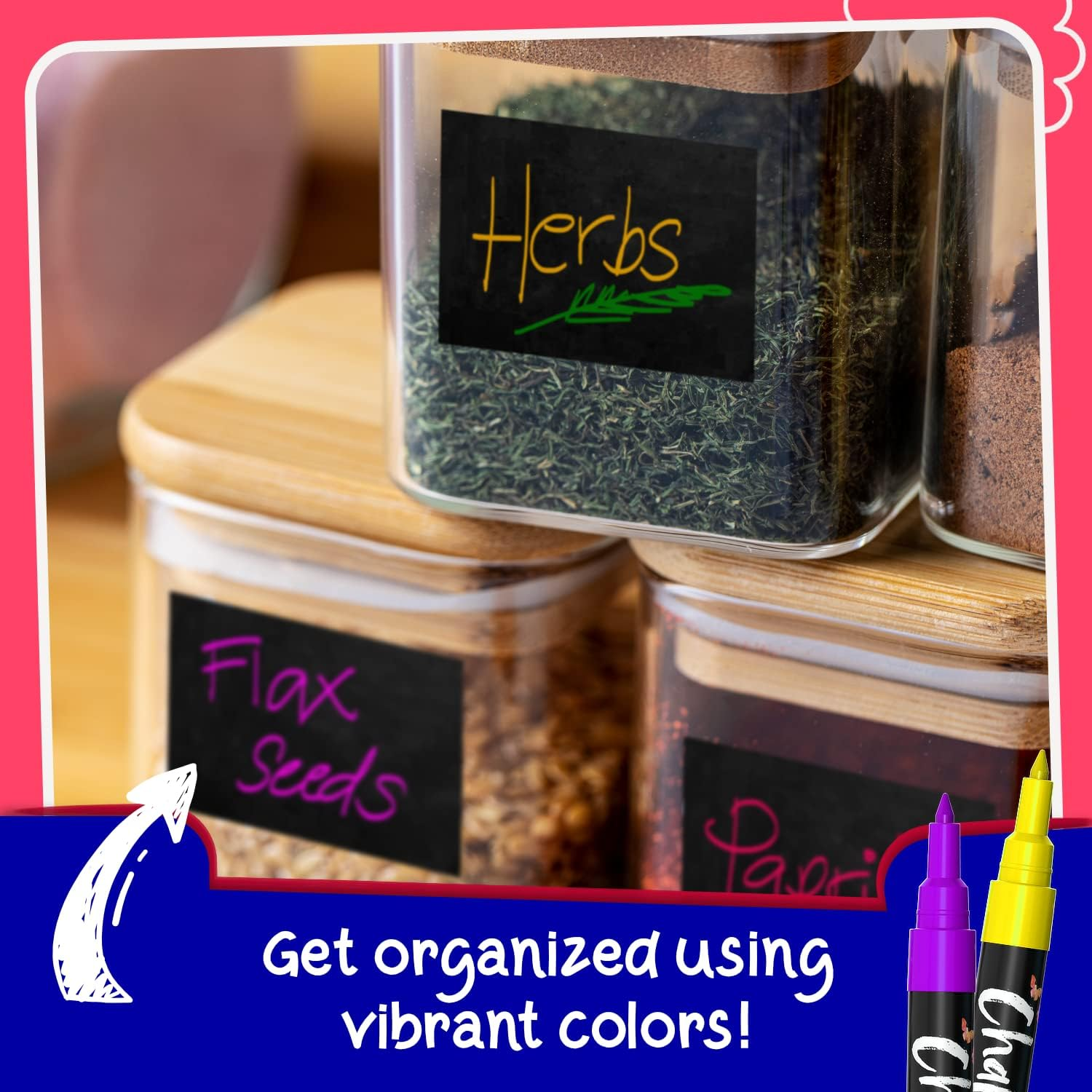 Chalkola Extra Fine Tip Liquid Chalk Markers (30 Pack 1Mm) Pastel + Neon Chalk Pens - Erasable Dry Erase Marker for Chalkboard, Blackboards, Window, Bistro, Car - Fine Tip Chalk Markers for Blackboard image number 6