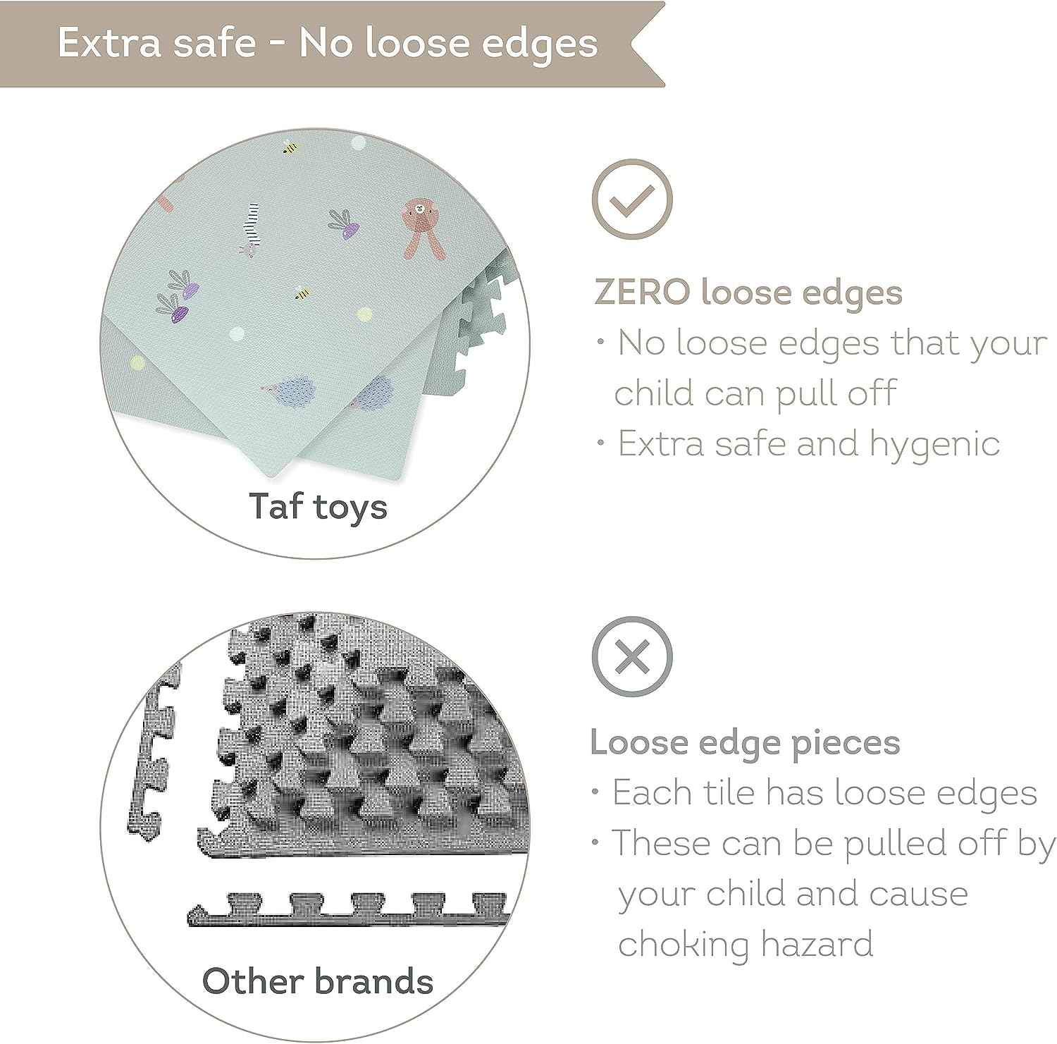 Taf Toys Soft Puzzle Mat - Play Pen Tummy Time and Crawling Mat for Baby with Interlocking Floor Tiles, 180X120 Cm Puzzle Floor for Infants and Toddlers (X-Large) image number 6