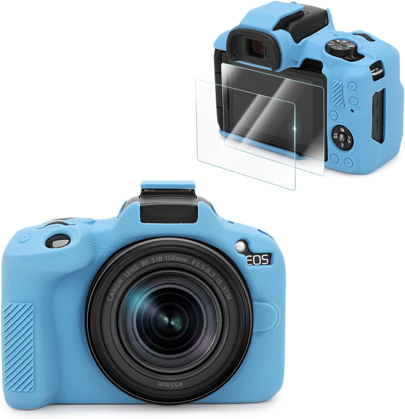 VOVMOEYA Compatible with Canon EOS R50 Camera Case Accessories Kit [With 2 LCD Tempered Films], Light Weight EOS R50 Silicone Protective Case Digital Camera Case Enhanced Grip Sensation 9H 0.25 Mm