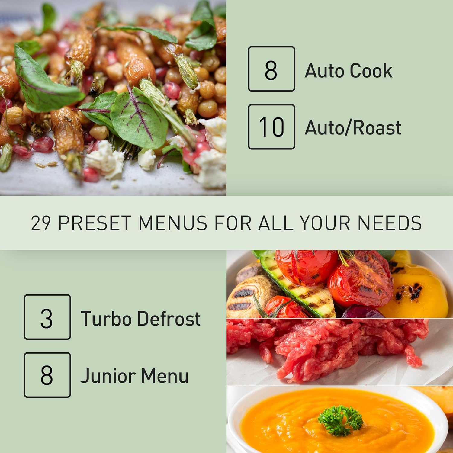 Panasonic Space Saving 3-In-1 Convection 27L Microwave Oven 1000W with Turbo Defrost and 29 Auto Menu Programs (NN-CT56MBQPQ) image number 3