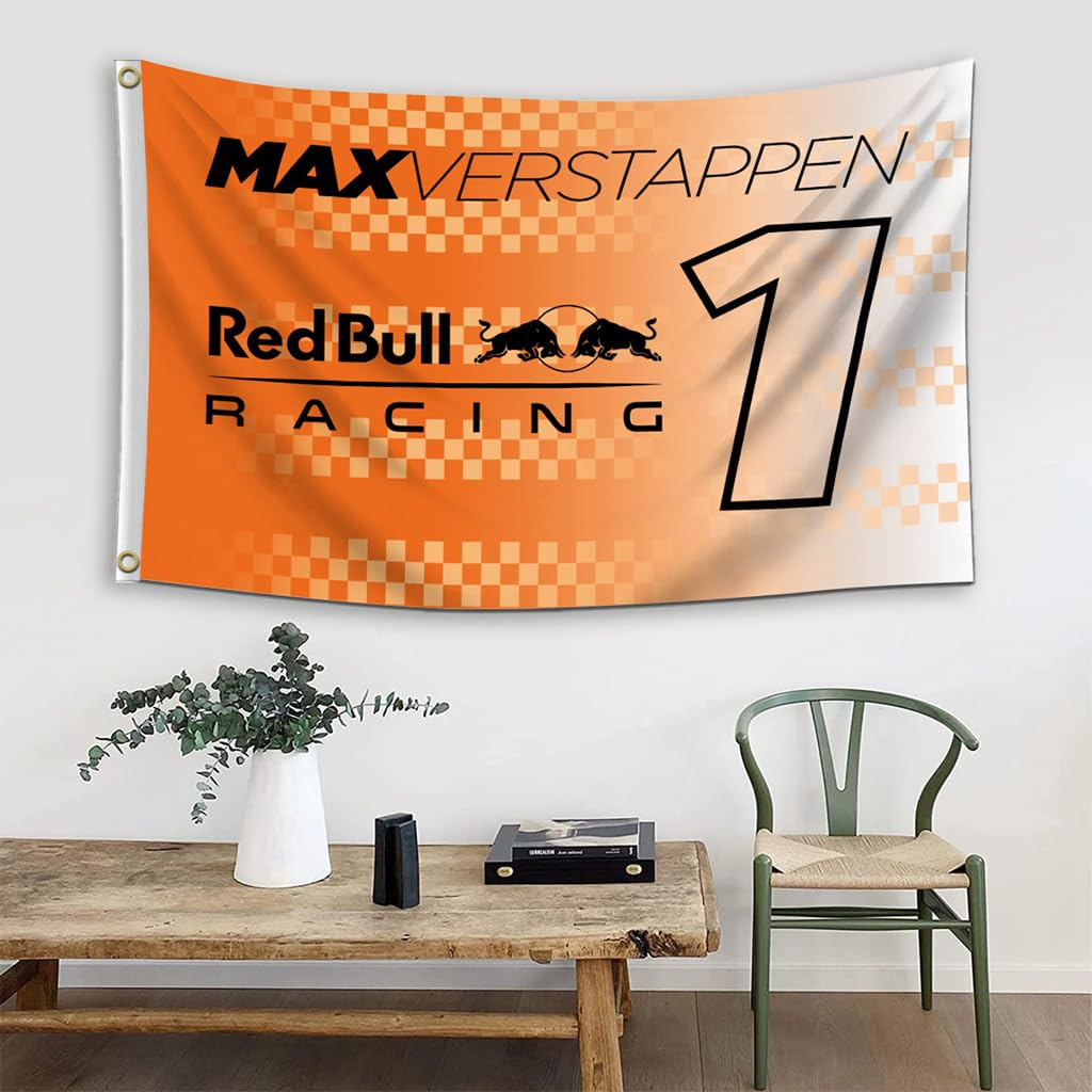 Max Verstappen #1 Flag 3X5 Feet Red Bull Racing Banner for Car Fans with Brass Grommets image number 2