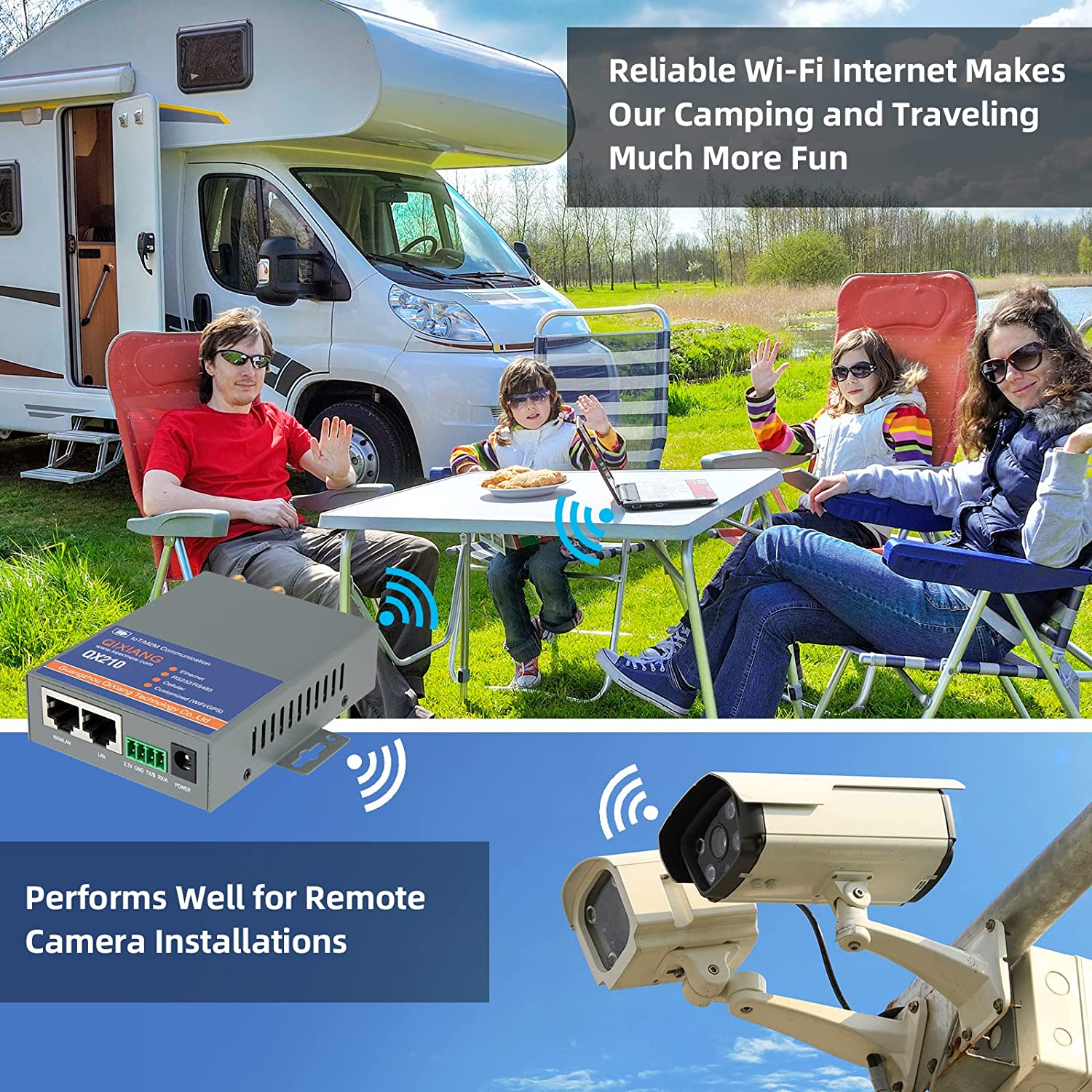 QX210-AUW2 Industrial 4G LTE Wifi Router, Cellular VPN Routers for Wireless Internet Backup, M2M Gateway RS232 Wifi Modem Router for Home Vehicle Fleet RV Camera Security System Industrial Automation image number 3