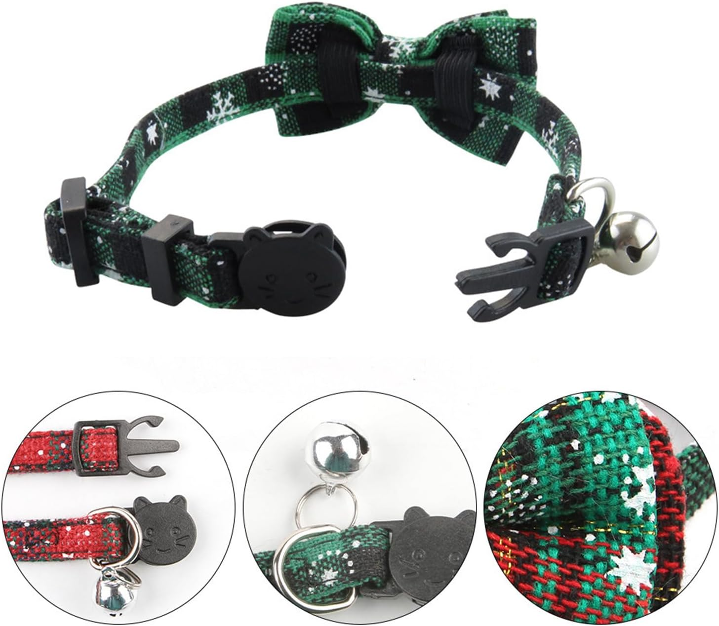 3 Pieces Christmas Cat Collar Adjustable Pet Collar Christmas Collar Dog Cat for Wedding Photo Props Birthday Costumes Christmas Costumes image number 4