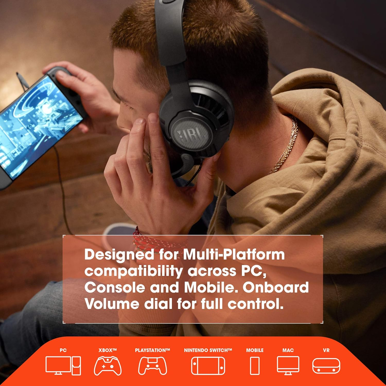 JBL Quantum 200 - Wired Over-Ear Gaming Headphones - Black