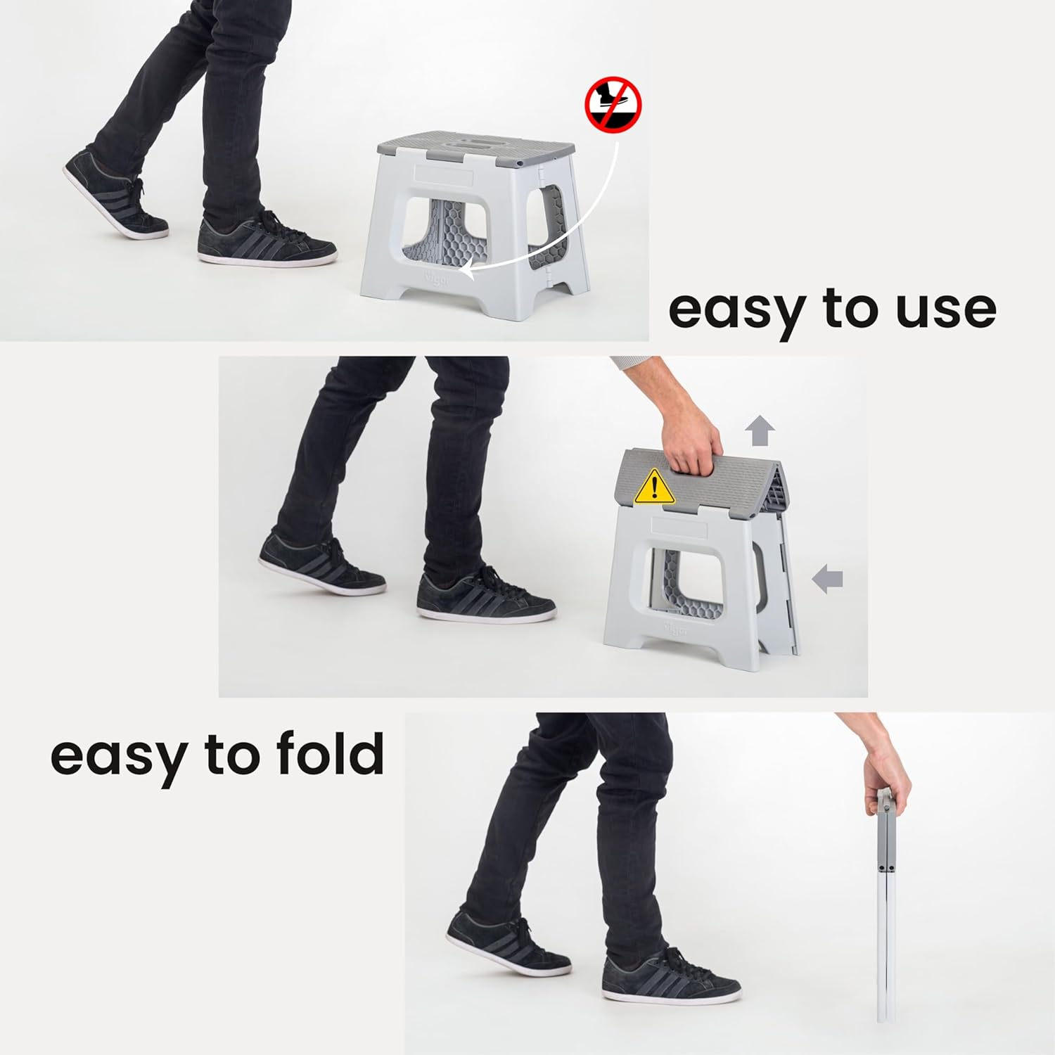 Vigar Zeroline Foldable Stool, 32 Cm Height, Grey image number 4