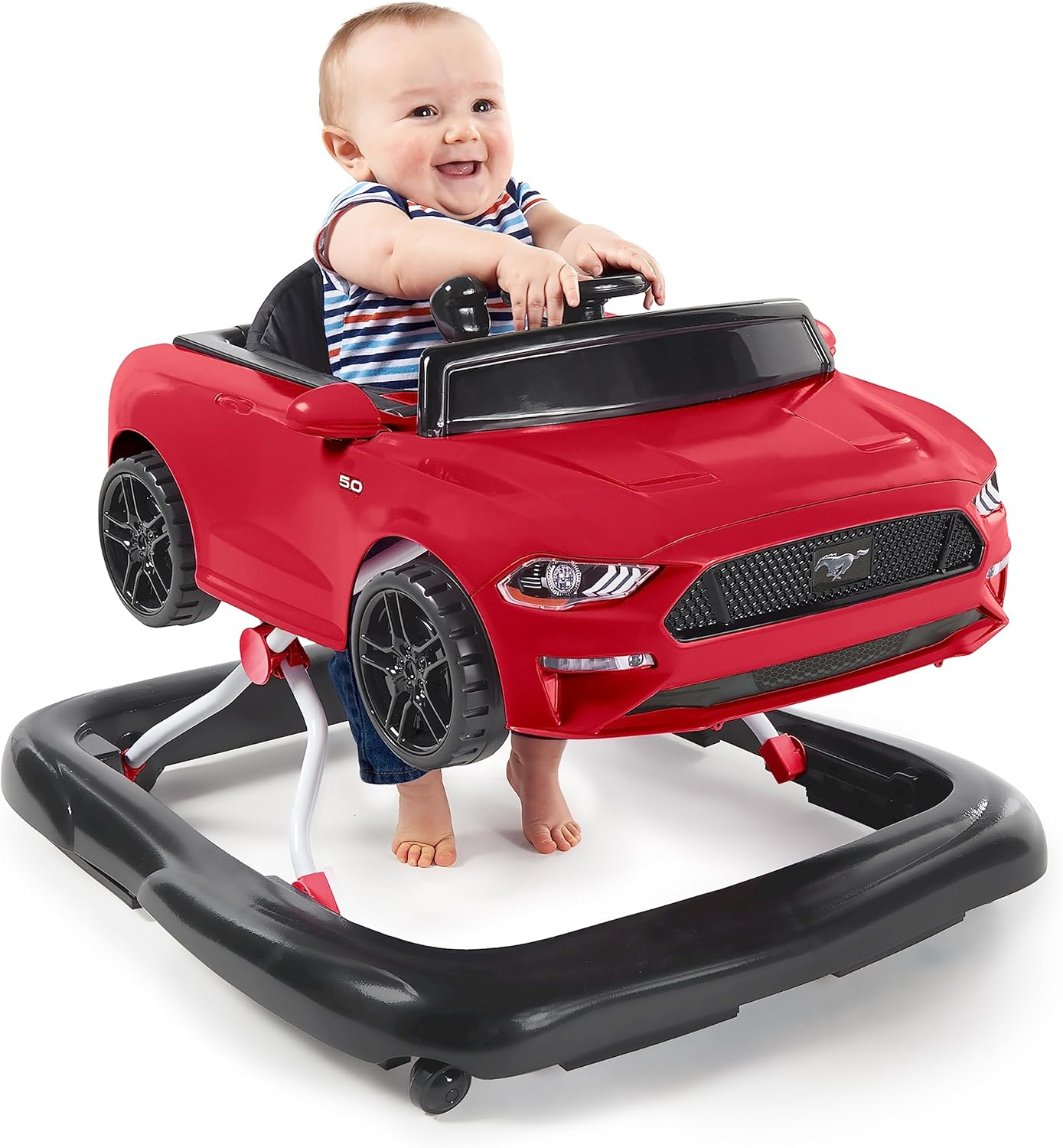 Bright Starts Ford Mustang 3-In-1 Baby/Toddler Walker Toys/Car Push 6-12M Red image number 5