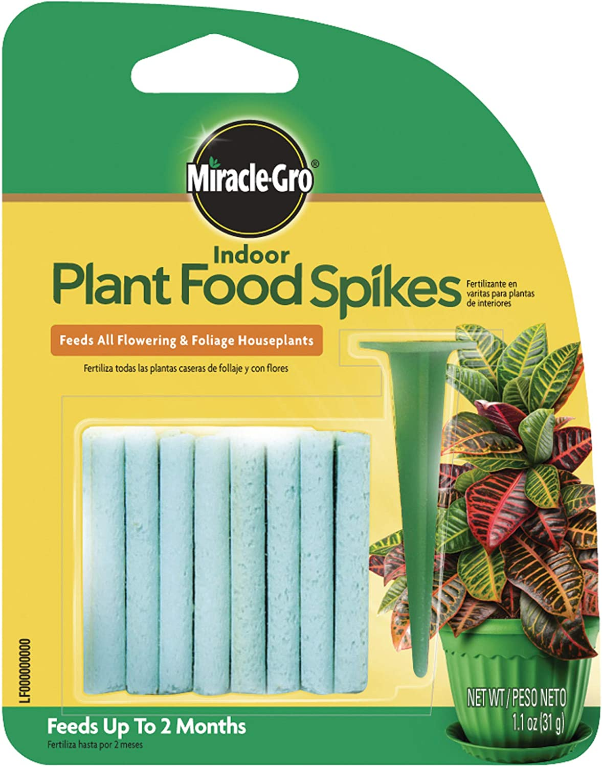 Miracle-Gro Indoor Plant Food Spikes, Includes 24 Spikes - Continuous Feeding for All Flowering and Foliage Houseplants - NPK 6-12-6 image number 2