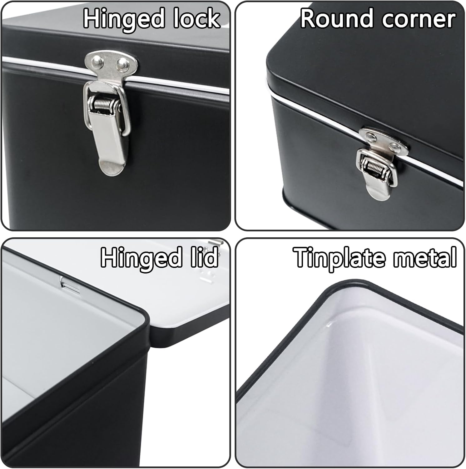 Dreamseden Tin Storage Box Set of 3 - Small Keepsake Box with Lid, 11.5L X 6W X 4.375H In, Vintage Decorative Memory Case Gift Boxes for Keepsakes Letter Photos Seed Tea Coffee image number 4