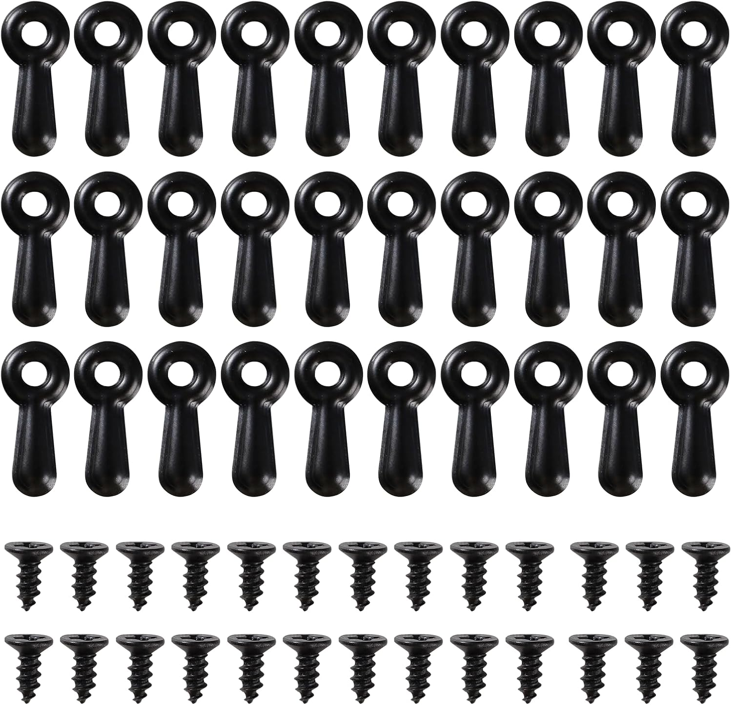 200 Sets Picture Frame Turn Button Fasteners Black Metal Picture Frame Hardware Backing Clips Picture Framing Supplies with 200 Screws for Hanging Pictures, Craft, Photos