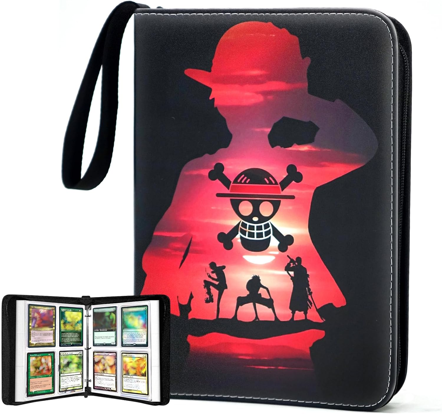 400 Pockets Trading Card Binder for One Piece Cards,Portable Waterproof Card Storage Book with Removable Sleeves, Children Gifts for Anime, Game, MTG and TCG Cards