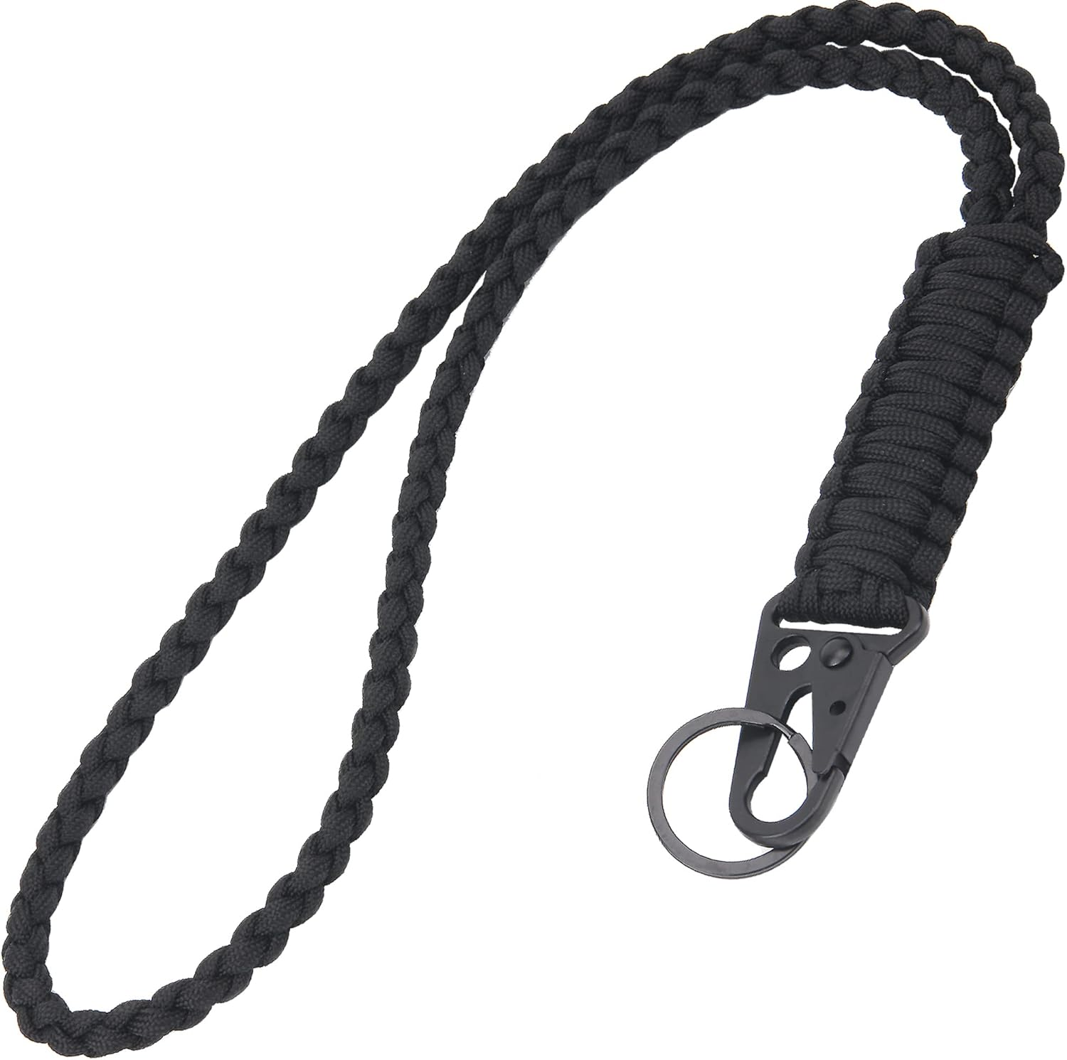 Heavy Duty Paracord Lanyard Keychain, Paracord Necklace Cell Phone Keychain Whistles Wrist Braided