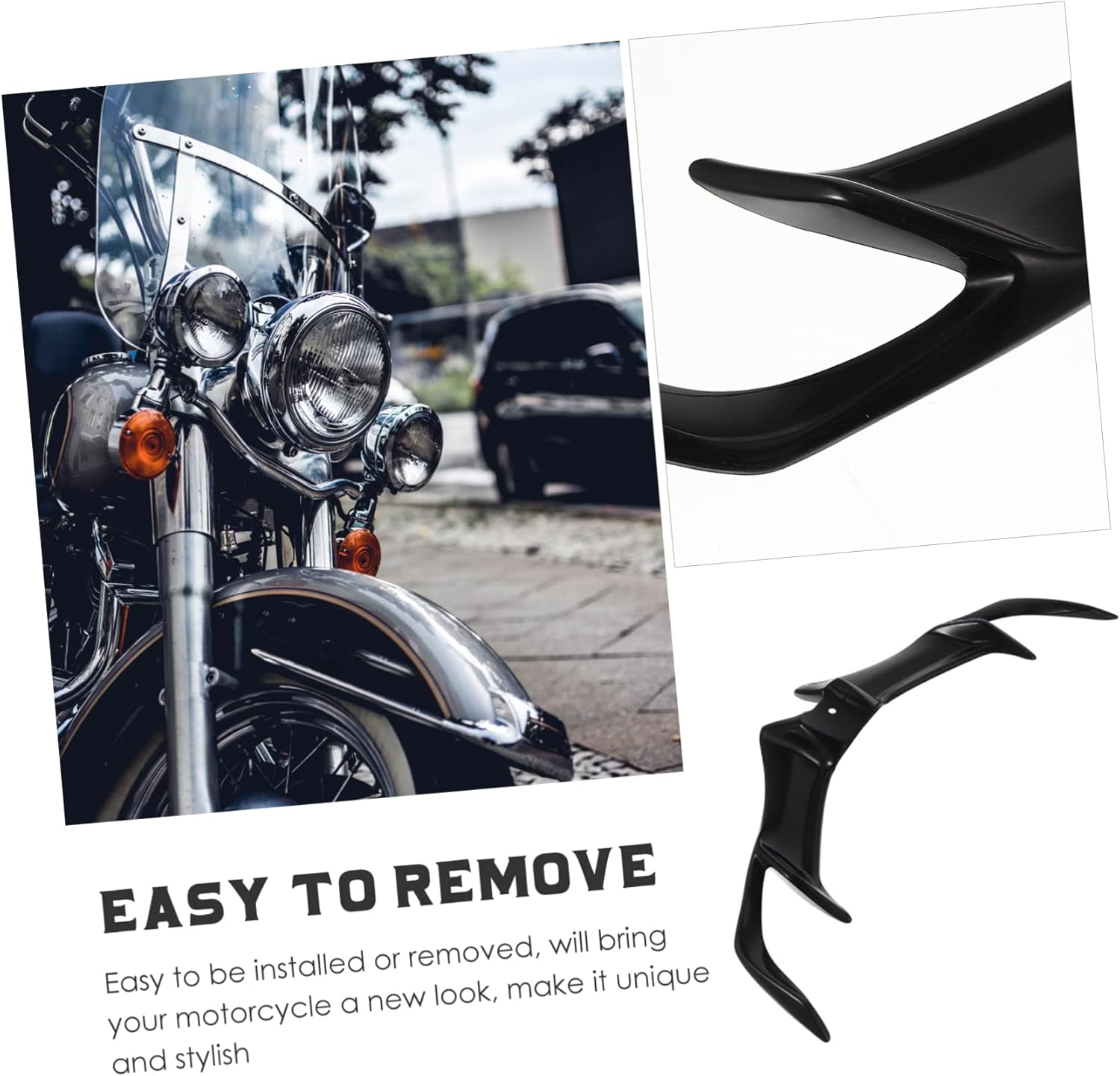Sosoport 2Pcs Front Motorcycle Spoiler Wing Decorative for Yzfr Stylish Design High Stability Easy Installation Wear-Resistant Motorbike Accessory image number 1