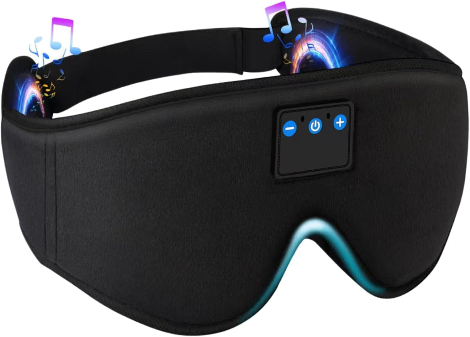 Laser Sleep Mask with Bluetooth 5.3 Headphones &ndash; Black 3D Contoured Eye Mask, Memory Foam Comfort, 10Hr Battery, USB-C Rechargeable, Travel & Sleep Headphones