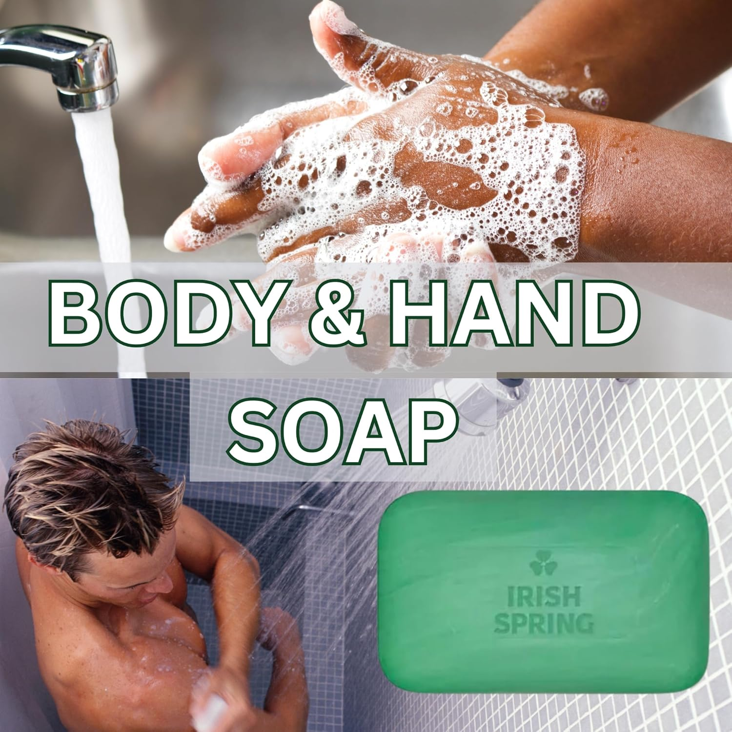 HOME IMPACT Irish Spring Bar Soap (20 PACK) Value Pack - W/Bar Soap Holder & Loofah - Large 4 OZ Soap Bars, Original Clean Body Soap, Mens Bar Soap W/Soap Bar Holder & Loofah Sponge image number 4