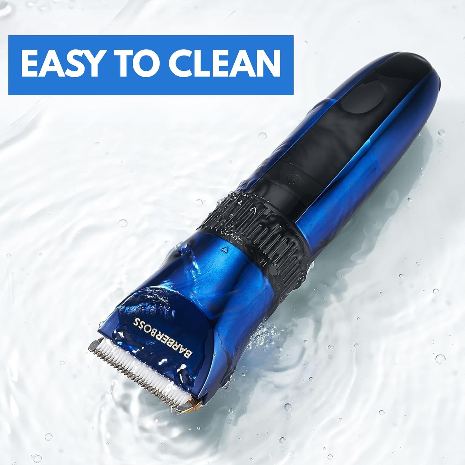 Barberboss Wireless Self Sharpening Beard and Hair Trimmer Waterproof with Ceramic Blades LED Display Quick Charge and 8 Color Comb Attachments QR-2082 image number 4