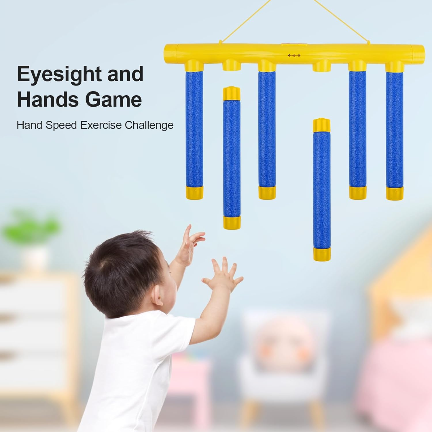 Catching Sticks Game, Reaction Training Toy, Drop Stick Game, 2025 Upgrade Hand Eye Coordination, Adjustable Speed, All Ages image number 5