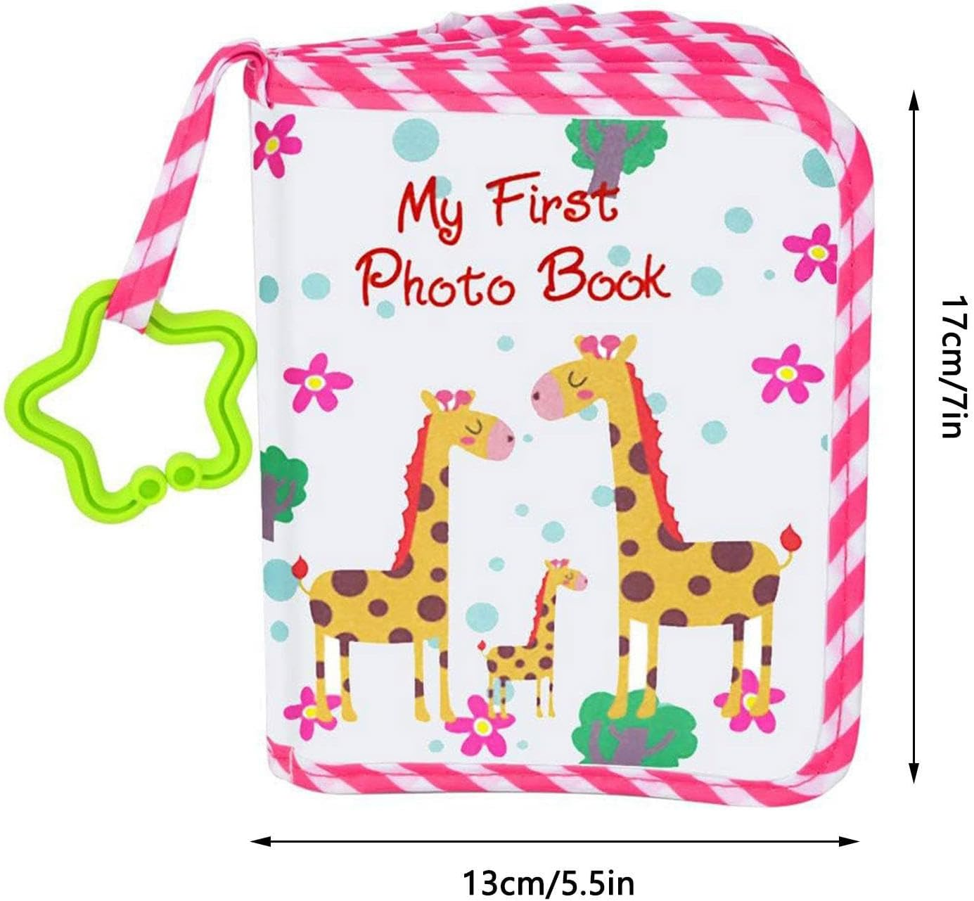 Album Photo En Tissu Pour B&eacute;b&eacute; Avec Motifs Girafe, Livre Photo Souvenir Doux Pour La Premi&egrave;re Ann&eacute;e, Collectionneur De Photos Id&eacute;al Comme De Naissance Ou Souvenir Familial