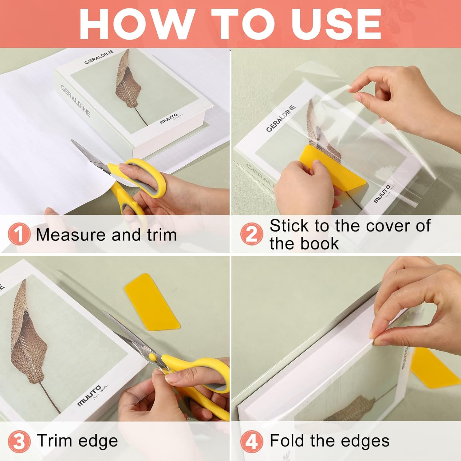 2 Rolls Clear Contact Paper, Plastic Book Covers 13.5 in X 5 Ft, Contact Paper Peel and Stick, Clear Self Adhesive Protective Liner Papers Protector for Crafts Paperback Textbook Hard Covers Documents image number 1