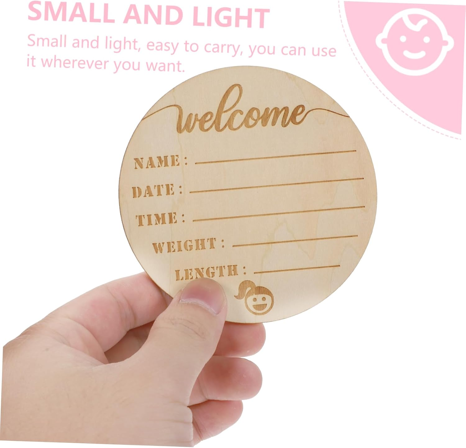 UPKOCH 6Pcs Wooden Name Signs Milestone Announcement Cards for Newborn Photography Props Keepsake for Birth Celebrations image number 1