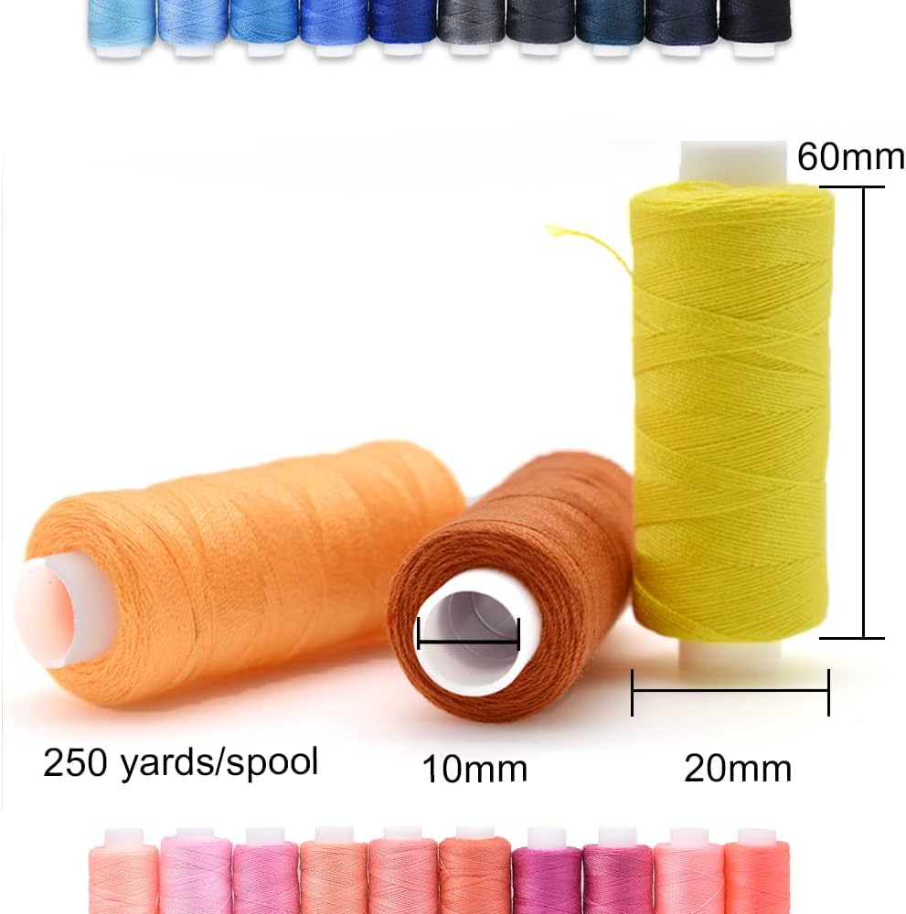 Sewing Threads Kits, All Purpose 60 Color Spools Polyester Thread Quilting Thread Assortment for Hand Machine Sewing Embroidery (60 Color) - 100 Color image number 2