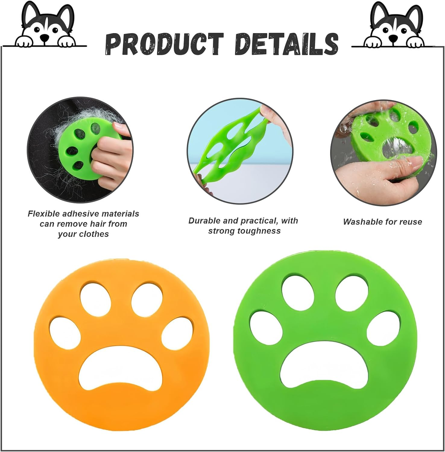 2Pcs Pet Hair Remover,Pet Hair Remover for Washing Machine,Dog Hair Remover,Cat Hair Remover,Reusable Dogs and Cats Hair Catcher for Laundry Washing Machine image number 3