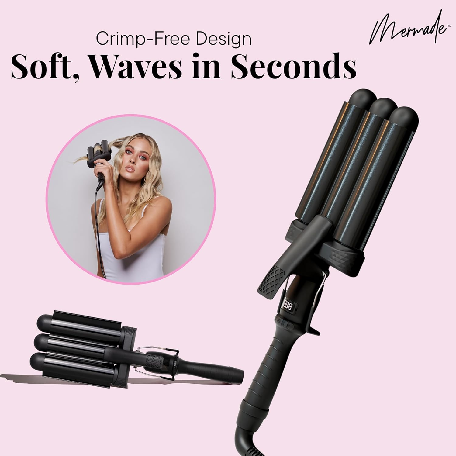 Mermade Hair PRO Waver, 32 Mm Size, Black image number 4
