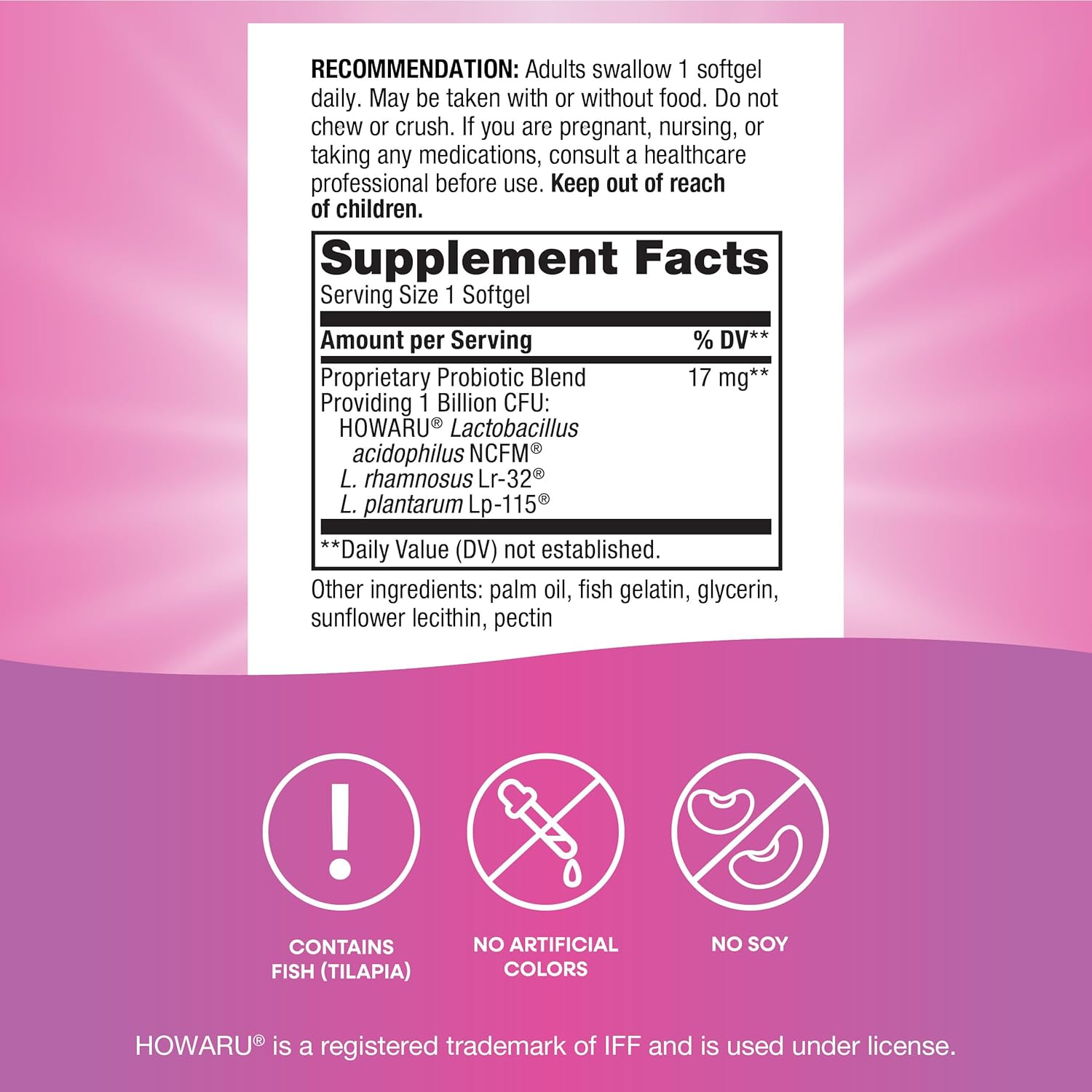 Nature'S Way Probiotic Pearls Women'S, 1 Billion Live Cultures, 30 Softgels image number 1