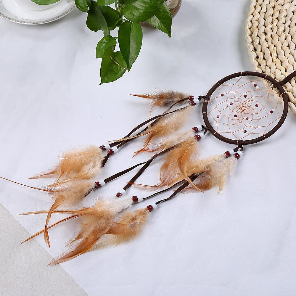 LERTREE Dream Catchers Handmade Wall Hanging Feather Dreamcatcher for Car Kids Bedroom Decoration Ornament image number 2