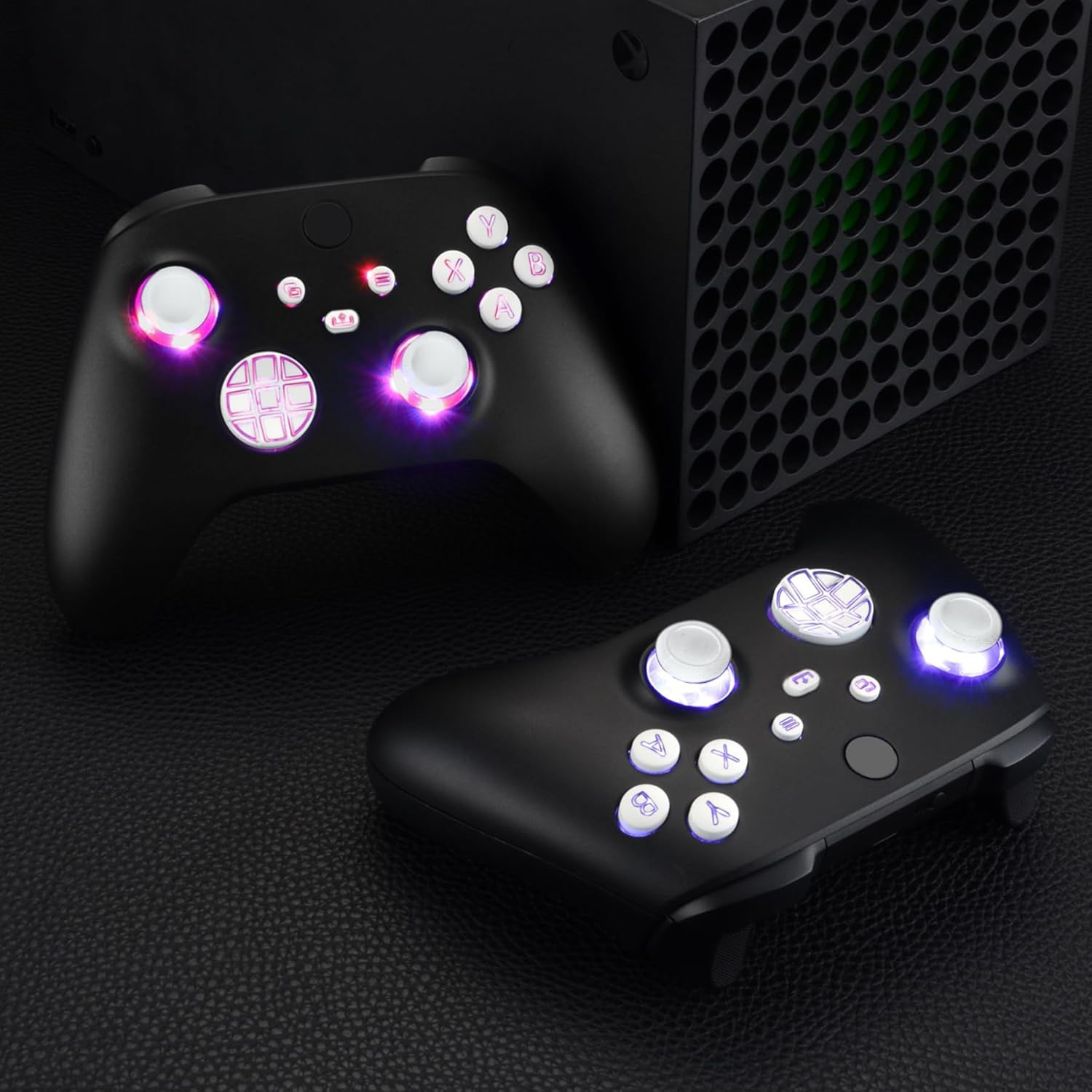 Extremerate Multi-Colors Luminated D-Pad Thumbsticks Start Back Sync ABXY Buttons for Xbox Series X/S Controller, White Classical Symbols Buttons DTF V2 LED Kit for Xbox Core Controller Model 1914 - Scarlet Red image number 7
