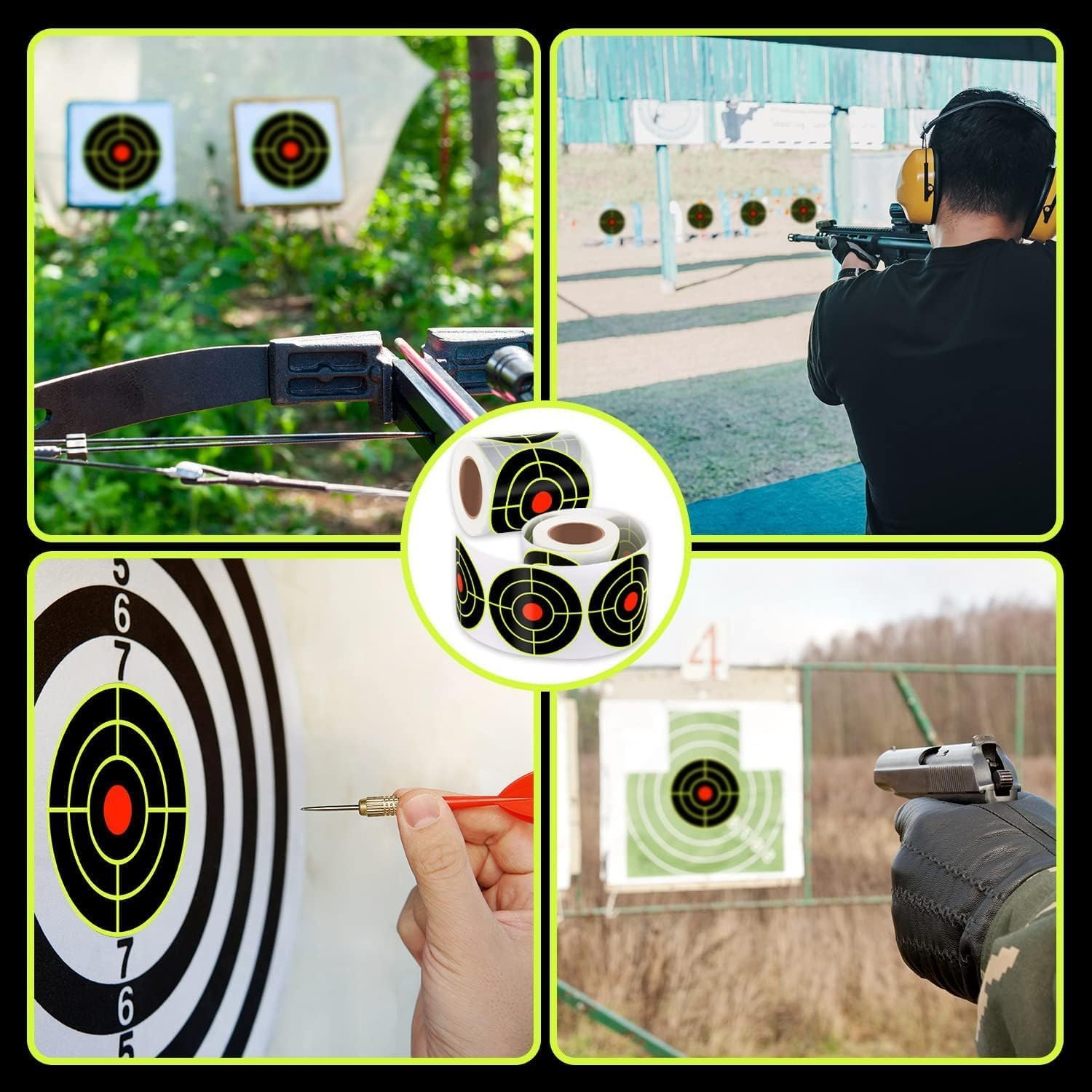 BEANPRECOY 200Pcs Adhesive Target Stickers 3 Inch Shooting Targets Paper Dots Labels Reactive Targets for Shooting Range Adhesive Shot Target Stickers Splatter for Metal Target Racks Cardboard image number 3