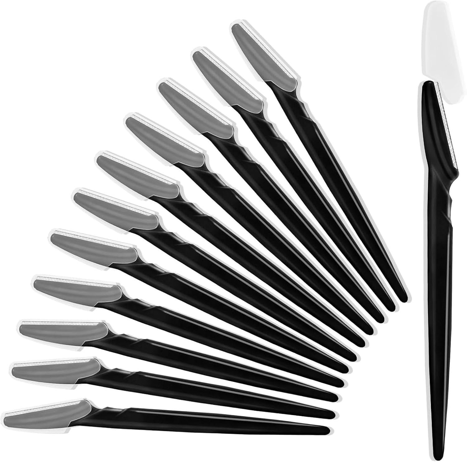 12 Pcs Eyebrow Razors, Exfoliating Dermaplaning Tools, Face Razors Multipurpose, Eyebrow Trimmers Shaver with Safety Cover, Facial Hair Removal for Women Men Body Use image number 4