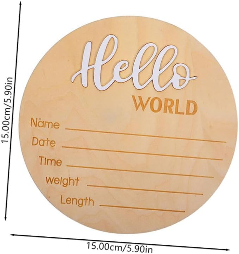 2 Pcs Wooden Birth Announcement Signs Newborn Name Board for Hospital Photography Prop Sturdy Arrival Plaque with Chic Design image number 2