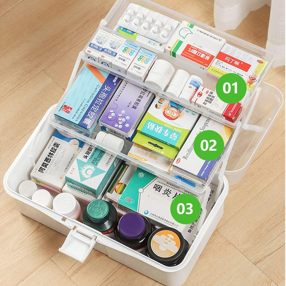 JR Joyreap 3Layer Large Portable First Aid Kit Emergency Medical Storage Box Medicine Organizer image number 3